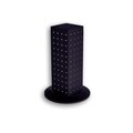 Azar Displays Four-sided 4"W x 12"H Pegboard Tower W/ Revolving 9" Base 700220-BLK